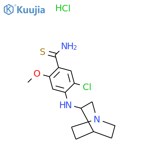 Benzenecarbothioamide, 4-amino-N-1-azabicyclo[2.2.2]oct-3-yl-5-chloro-2-methoxy-, hydrochloride (1:1) structure