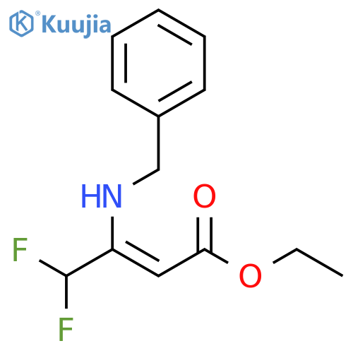2-Butenoic acid, 4,4-difluoro-3-[(phenylmethyl)amino]-, ethyl ester structure