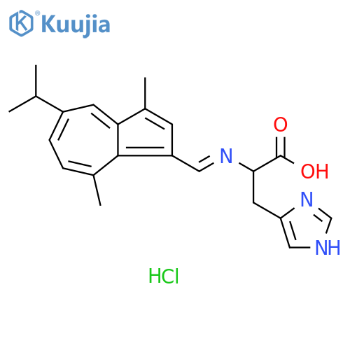 Histidine, N-[[3,8-dimethyl-5-(1-methylethyl)-1-azulenyl]methylene]-, dihydrochloride (9CI) structure