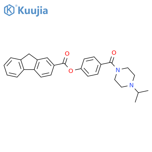 9H-Fluorene-2-carboxylic acid, 4-[[4-(1-methylethyl)-1-piperazinyl]carbonyl]phenyl ester structure