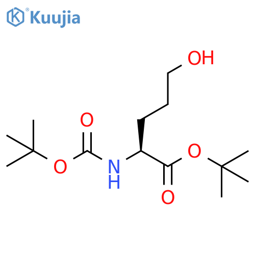 (S)-tert-butyl 2-((tert-butoxycarbonyl)amino)-5-hydroxypentanoate structure