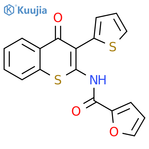 N-4-oxo-3-(thiophen-2-yl)-4H-thiochromen-2-ylfuran-2-carboxamide structure