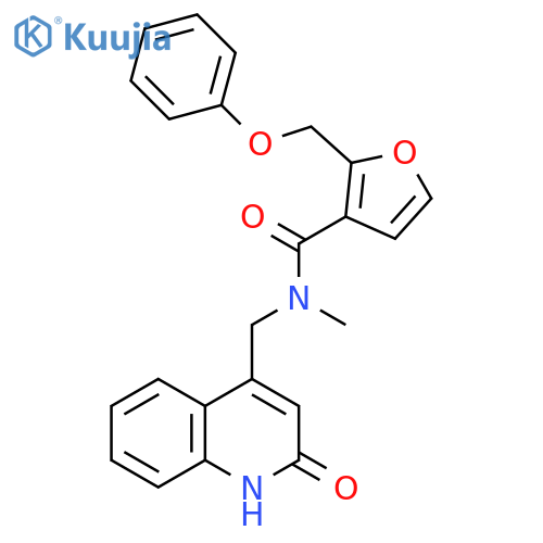 N-(2-hydroxyquinolin-4-yl)methyl-N-methyl-2-(phenoxymethyl)furan-3-carboxamide structure