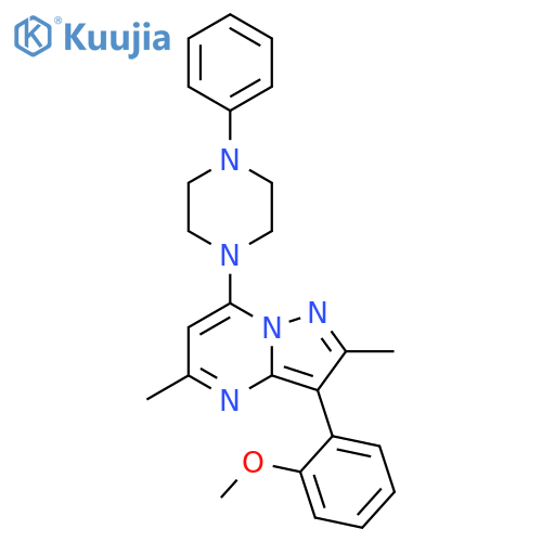 1-3-(2-methoxyphenyl)-2,5-dimethylpyrazolo1,5-apyrimidin-7-yl-4-phenylpiperazine structure