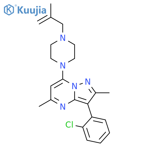 1-3-(2-chlorophenyl)-2,5-dimethylpyrazolo1,5-apyrimidin-7-yl-4-(2-methylprop-2-en-1-yl)piperazine structure