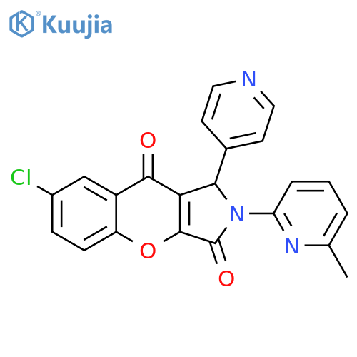 7-chloro-2-(6-methylpyridin-2-yl)-1-(pyridin-4-yl)-1H,2H,3H,9H-chromeno2,3-cpyrrole-3,9-dione structure