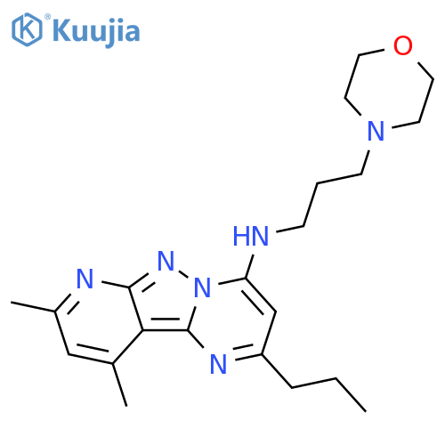 11,13-dimethyl-N-3-(morpholin-4-yl)propyl-4-propyl-3,7,8,10-tetraazatricyclo7.4.0.0^{2,7}trideca-1,3,5,8,10,12-hexaen-6-amine structure