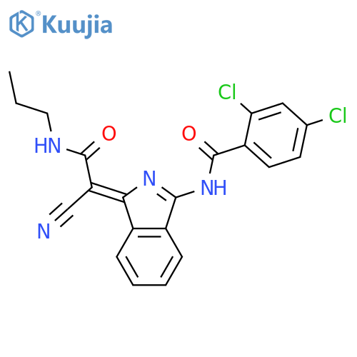 2,4-dichloro-N-(1Z)-1-cyano(propylcarbamoyl)methylidene-1H-isoindol-3-ylbenzamide structure