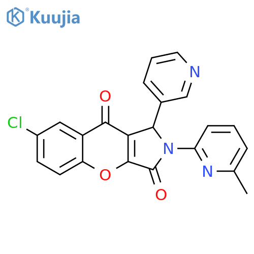 7-chloro-2-(6-methylpyridin-2-yl)-1-(pyridin-3-yl)-1H,2H,3H,9H-chromeno2,3-cpyrrole-3,9-dione structure