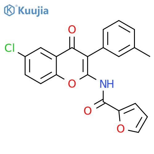 N-6-chloro-3-(3-methylphenyl)-4-oxo-4H-chromen-2-ylfuran-2-carboxamide structure