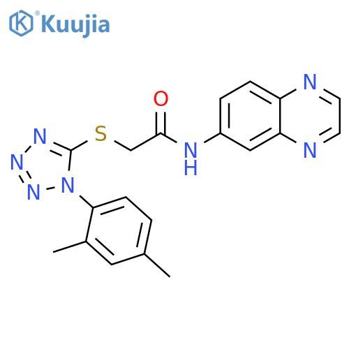 2-{1-(2,4-dimethylphenyl)-1H-1,2,3,4-tetrazol-5-ylsulfanyl}-N-(quinoxalin-6-yl)acetamide structure