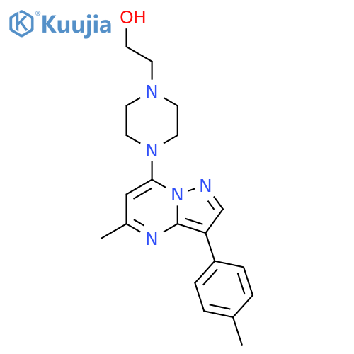 2-{4-5-methyl-3-(4-methylphenyl)pyrazolo1,5-apyrimidin-7-ylpiperazin-1-yl}ethan-1-ol structure