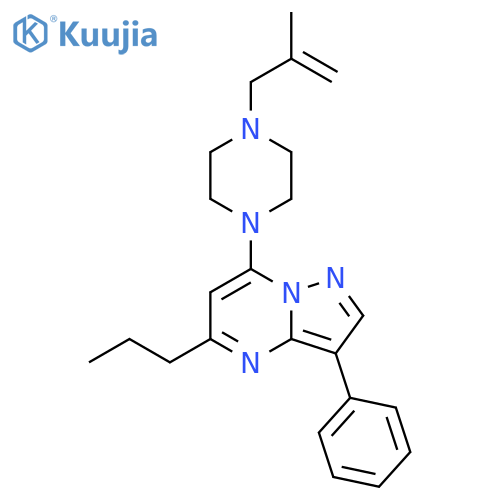 1-(2-methylprop-2-en-1-yl)-4-{3-phenyl-5-propylpyrazolo1,5-apyrimidin-7-yl}piperazine structure