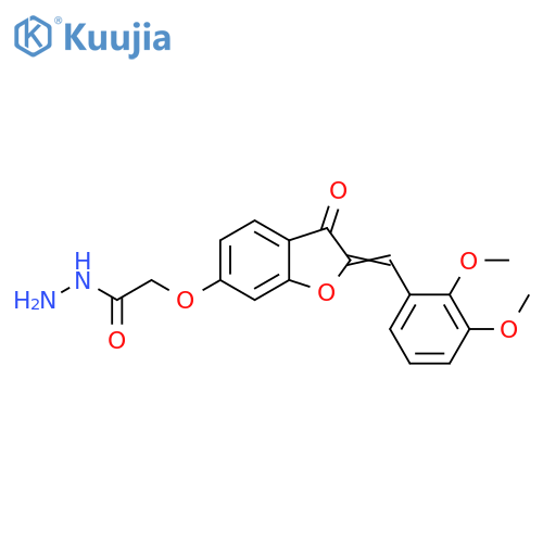 2-{(2Z)-2-(2,3-dimethoxyphenyl)methylidene-3-oxo-2,3-dihydro-1-benzofuran-6-yloxy}acetohydrazide structure