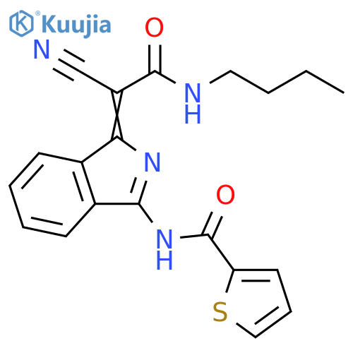N-(1Z)-1-(butylcarbamoyl)(cyano)methylidene-1H-isoindol-3-ylthiophene-2-carboxamide structure