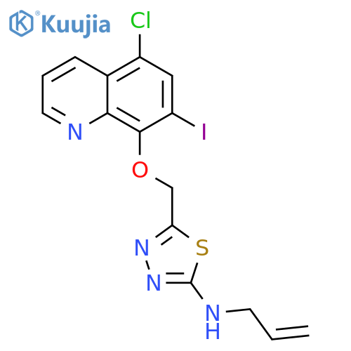 1,3,4-Thiadiazol-2-amine, 5-[[(5-chloro-7-iodo-8-quinolinyl)oxy]methyl]-N-2-propen-1-yl- structure