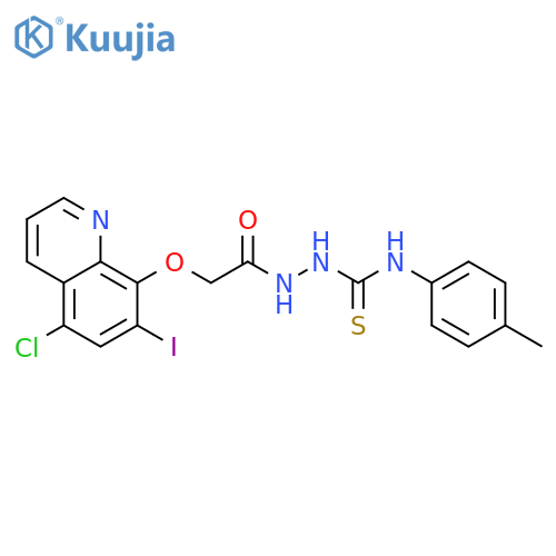 Acetic acid, 2-[(5-chloro-7-iodo-8-quinolinyl)oxy]-, 2-[[(4-methylphenyl)amino]thioxomethyl]hydrazide structure