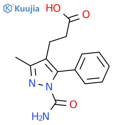 1H-Pyrazole-4-propanoic acid, 1-(aminocarbonyl)-3-methyl-5-phenyl- structure