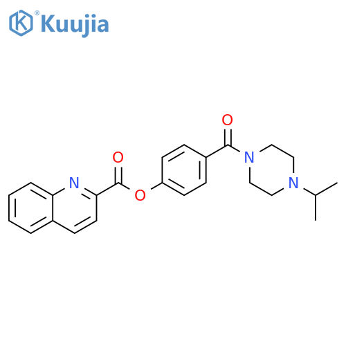 2-Quinolinecarboxylic acid,4-[[4-(1-methylethyl)-1-piperazinyl]carbonyl]phenyl ester structure