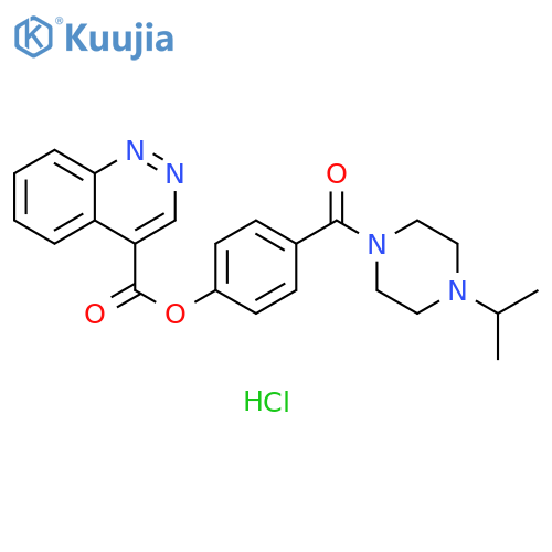 4-Cinnolinecarboxylic acid, 4-[[4-(1-methylethyl)-1-piperazinyl]carbonyl]phenyl ester, hydrochloride (1:1) structure