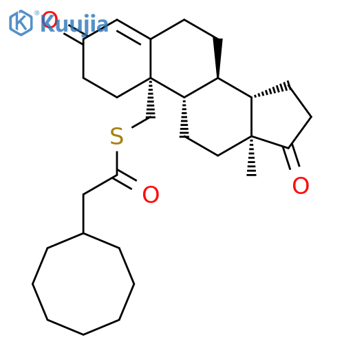 Androst-4-ene-3,17-dione, 19-[(cyclooctylacetyl)thio]- structure
