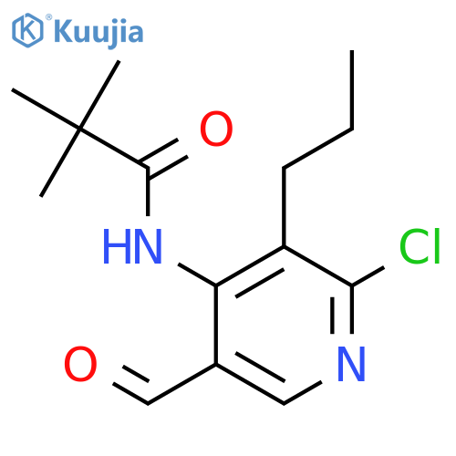 N-(2-chloro-5-formyl-3-propylpyridin-4-yl)pivalamide structure