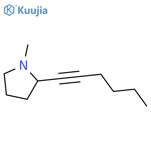 Pyrrolidine, 2-(1-hexynyl)-1-methyl- structure