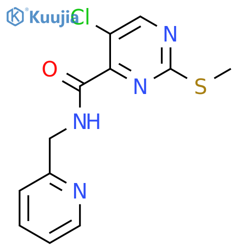 5-chloro-2-(methylsulfanyl)-N-(pyridin-2-yl)methylpyrimidine-4-carboxamide structure