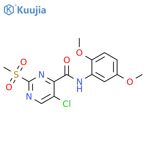 5-chloro-N-(2,5-dimethoxyphenyl)-2-methanesulfonylpyrimidine-4-carboxamide structure