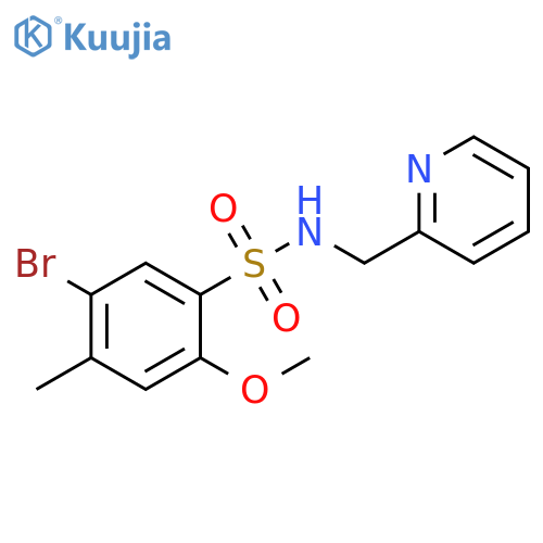 5-bromo-2-methoxy-4-methyl-N-(pyridin-2-yl)methylbenzene-1-sulfonamide structure