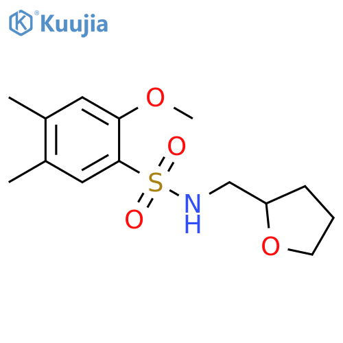 2-methoxy-4,5-dimethyl-N-(oxolan-2-yl)methylbenzene-1-sulfonamide structure