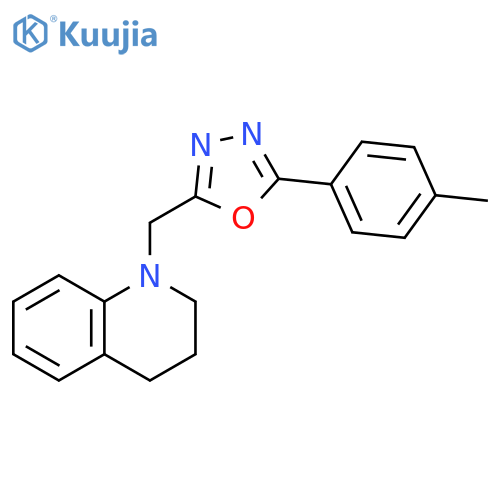 1-{5-(4-methylphenyl)-1,3,4-oxadiazol-2-ylmethyl}-1,2,3,4-tetrahydroquinoline structure