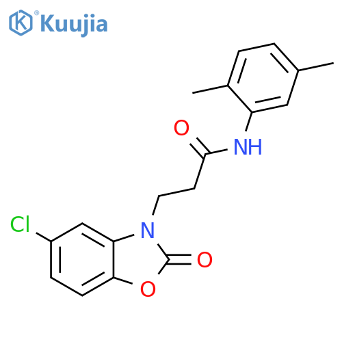3-(5-chloro-2-oxo-2,3-dihydro-1,3-benzoxazol-3-yl)-N-(2,5-dimethylphenyl)propanamide structure
