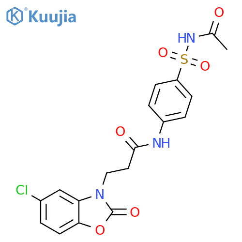 3-(5-chloro-2-oxo-2,3-dihydro-1,3-benzoxazol-3-yl)-N-4-(acetamidosulfonyl)phenylpropanamide structure
