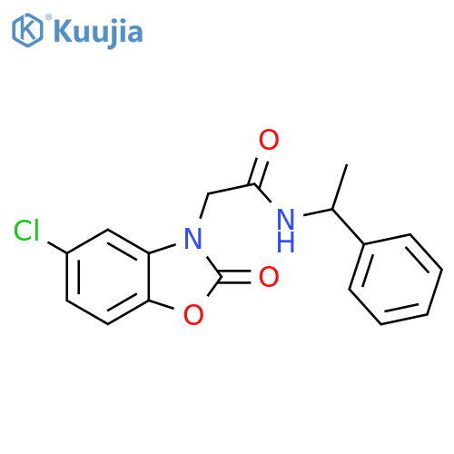 2-(5-chloro-2-oxo-2,3-dihydro-1,3-benzoxazol-3-yl)-N-(1-phenylethyl)acetamide structure