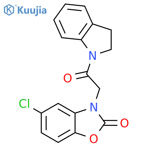 5-chloro-3-2-(2,3-dihydro-1H-indol-1-yl)-2-oxoethyl-2,3-dihydro-1,3-benzoxazol-2-one structure