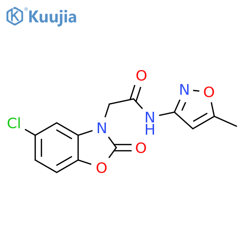 2-(5-chloro-2-oxo-2,3-dihydro-1,3-benzoxazol-3-yl)-N-(5-methyl-1,2-oxazol-3-yl)acetamide structure