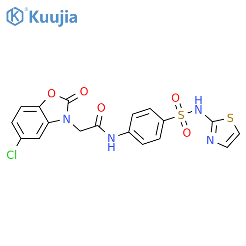 2-(5-chloro-2-oxo-2,3-dihydro-1,3-benzoxazol-3-yl)-N-{4-(1,3-thiazol-2-yl)sulfamoylphenyl}acetamide structure