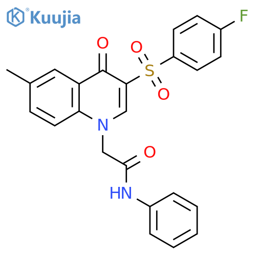 2-3-(4-fluorobenzenesulfonyl)-6-methyl-4-oxo-1,4-dihydroquinolin-1-yl-N-phenylacetamide structure