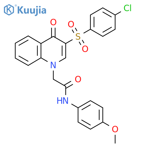2-3-(4-chlorobenzenesulfonyl)-4-oxo-1,4-dihydroquinolin-1-yl-N-(4-methoxyphenyl)acetamide structure
