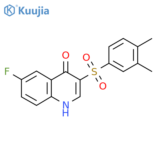 3-(3,4-dimethylbenzenesulfonyl)-6-fluoro-1,4-dihydroquinolin-4-one structure