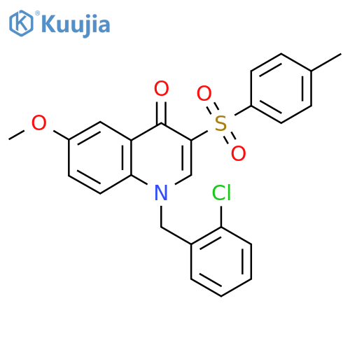 1-(2-chlorophenyl)methyl-6-methoxy-3-(4-methylbenzenesulfonyl)-1,4-dihydroquinolin-4-one structure
