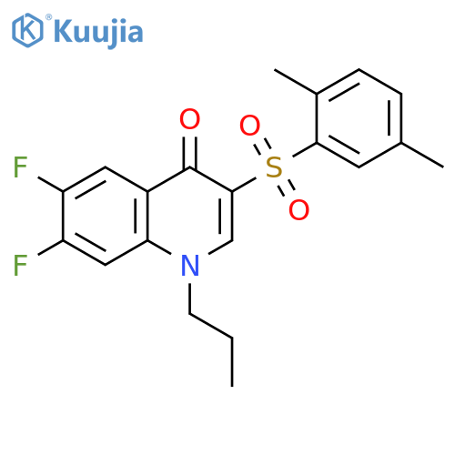 3-(2,5-dimethylbenzenesulfonyl)-6,7-difluoro-1-propyl-1,4-dihydroquinolin-4-one structure