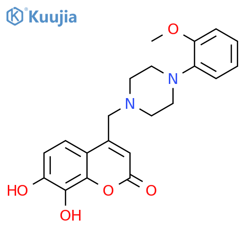 7,8-dihydroxy-4-{4-(2-methoxyphenyl)piperazin-1-ylmethyl}-2H-chromen-2-one structure