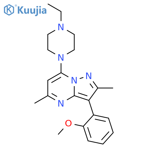 1-ethyl-4-3-(2-methoxyphenyl)-2,5-dimethylpyrazolo1,5-apyrimidin-7-ylpiperazine structure
