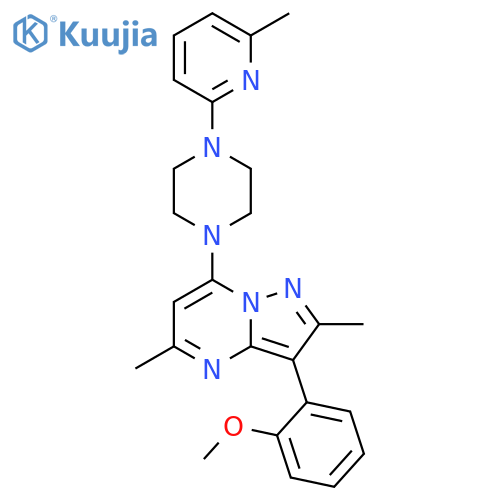 1-3-(2-methoxyphenyl)-2,5-dimethylpyrazolo1,5-apyrimidin-7-yl-4-(6-methylpyridin-2-yl)piperazine structure