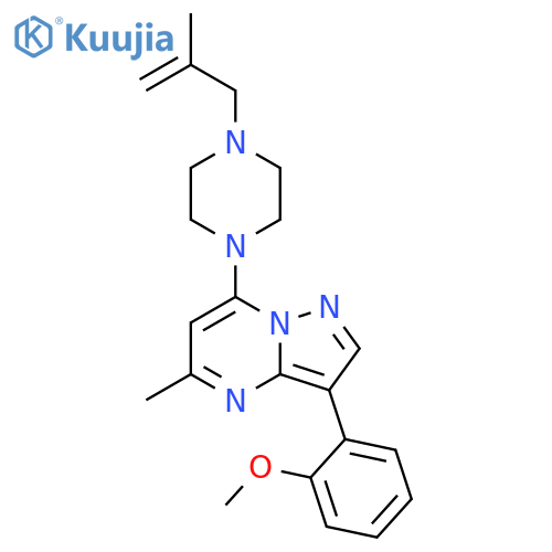 1-3-(2-methoxyphenyl)-5-methylpyrazolo1,5-apyrimidin-7-yl-4-(2-methylprop-2-en-1-yl)piperazine structure