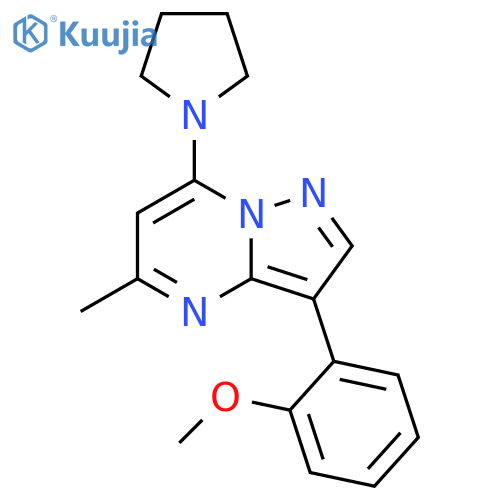 1-3-(2-methoxyphenyl)-5-methylpyrazolo1,5-apyrimidin-7-ylpyrrolidine structure