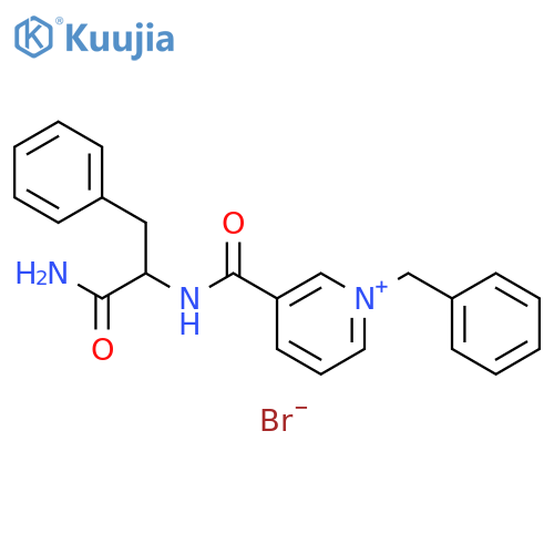 Pyridinium, 3-[[[2-amino-2-oxo-1-(phenylmethyl)ethyl]amino]carbonyl]-1-(phenylmethyl)-, bromide (1:1) structure