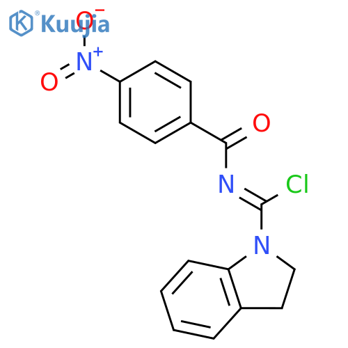 1H-Indole-1-carboximidoyl chloride, 2,3-dihydro-N-(4-nitrobenzoyl)- structure